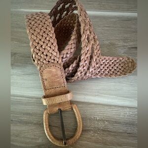 Vintage Chicos Braided Leather Belt with Copper Sheen S